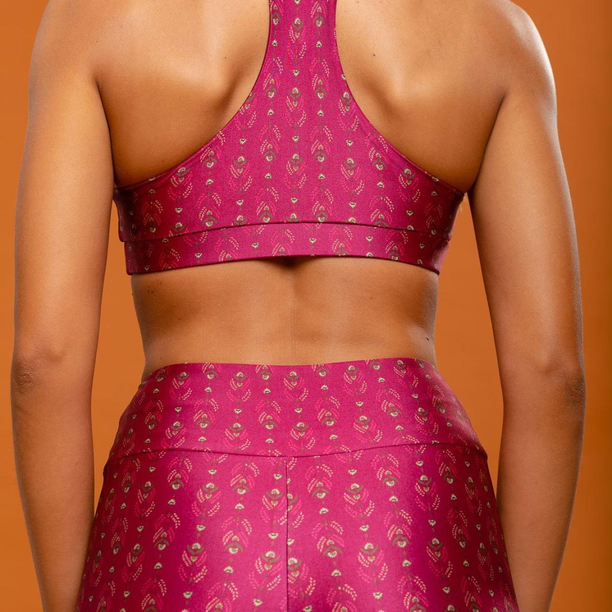 Calça Legging estampada High Goa Rosa