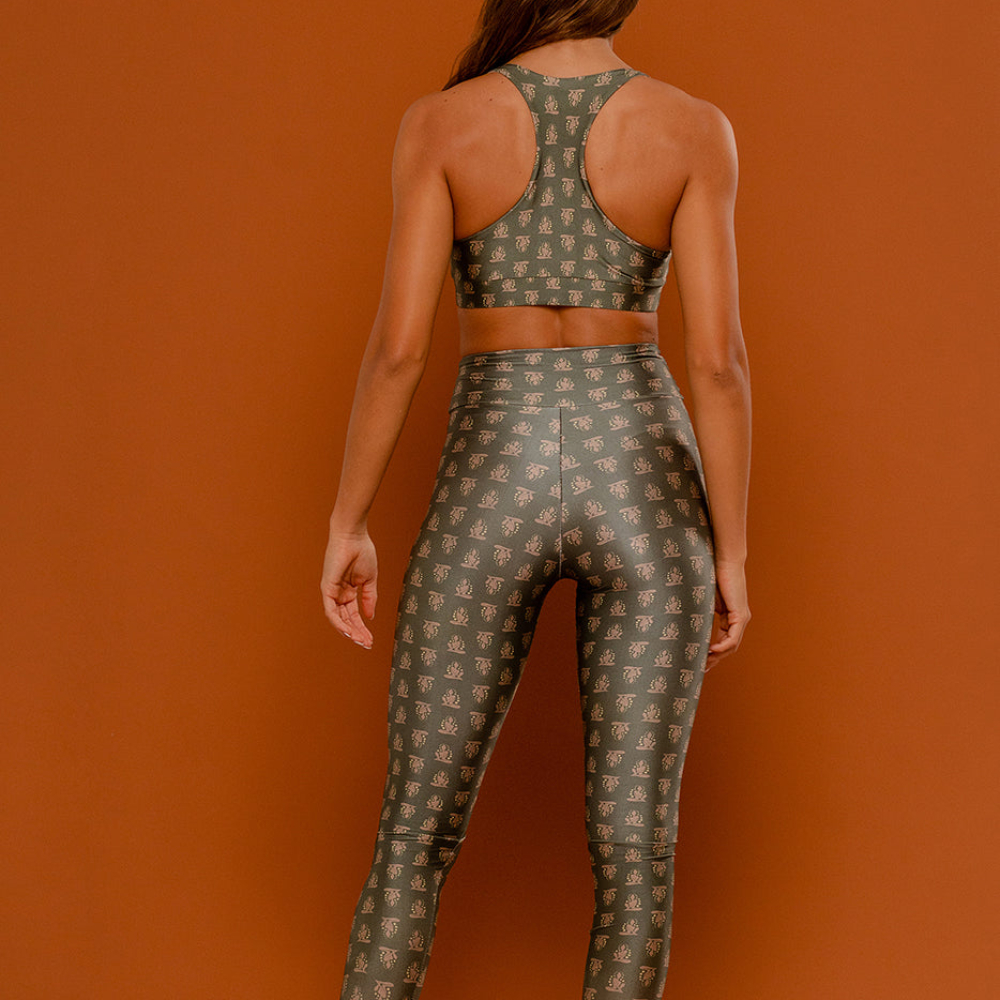 Calça Legging estampada Slim Yogini Verde Calça Legging estampada Slim Yogini Verde