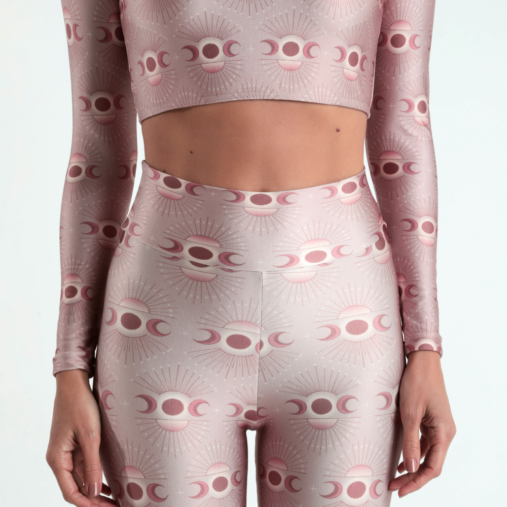 Top cropped manga longa Eclipse Nude