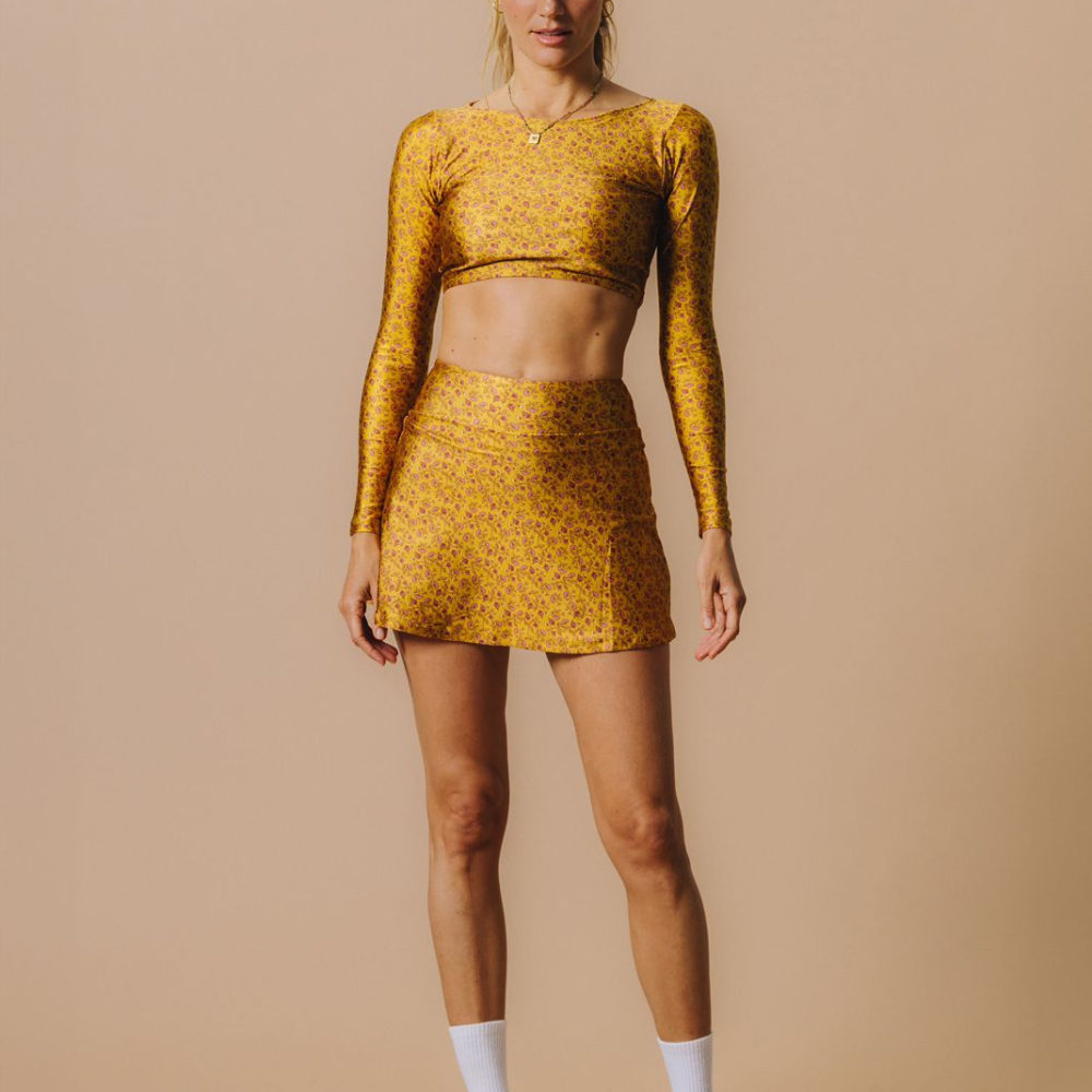 Top cropped manga longa Jardim Solar