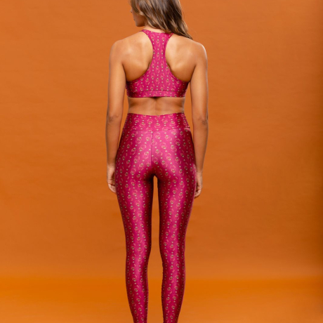 Calça Legging estampada Slim Goa Rosa