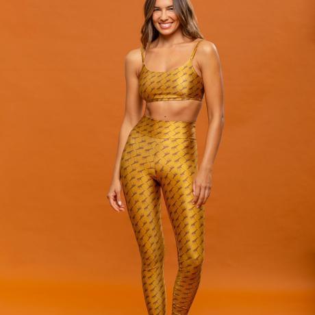 Calça Legging estampada Slim Girafa Gold
