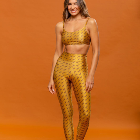 Calça Legging estampada Slim Girafa Gold