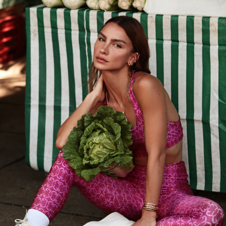 Calça Legging estampada Slim Backbend Pink