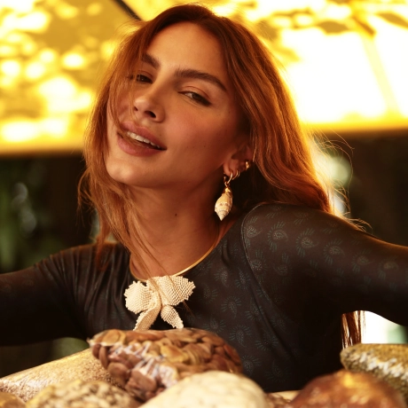 Top cropped manga longa Cashmere