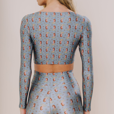 Top cropped manga longa Afrodite