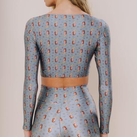 Top cropped manga longa Afrodite