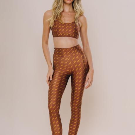 Calça Legging High Girafa Marrom Calça Legging High Girafa Marrom