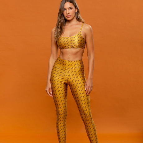 Calça Legging estampada High Girafa Gold